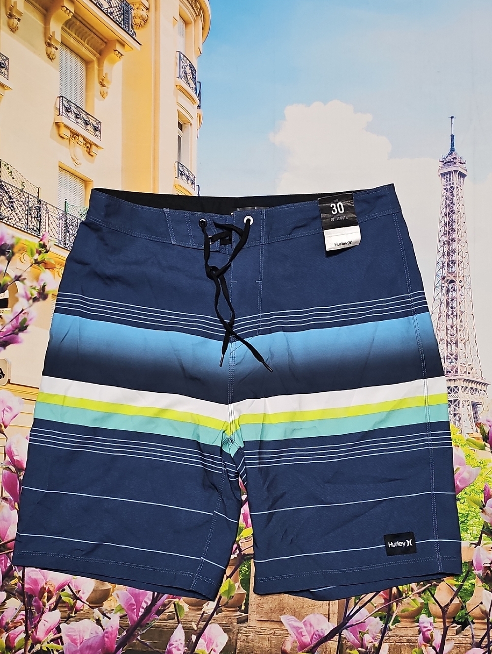 Hurley Striped Board Trunks Size 30 New
